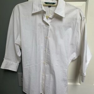 Ralph Lauren White Button Down Shirt Classic Style